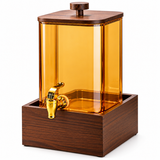 4.2L Clear Glass Drink Dispenser with Wood Stand