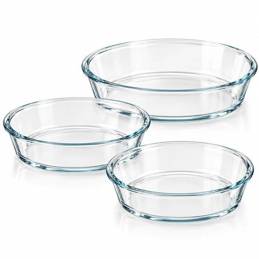 Clear Oval Glass Baking Dishes – Set of 3