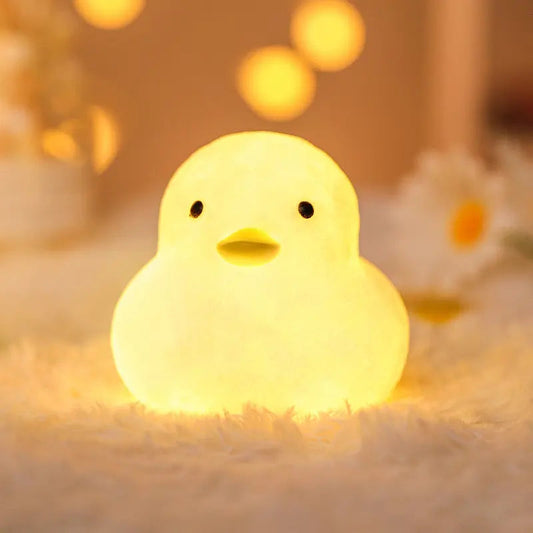 Silicone Chick LED Lamp - Cute Soft-Glow Night Light