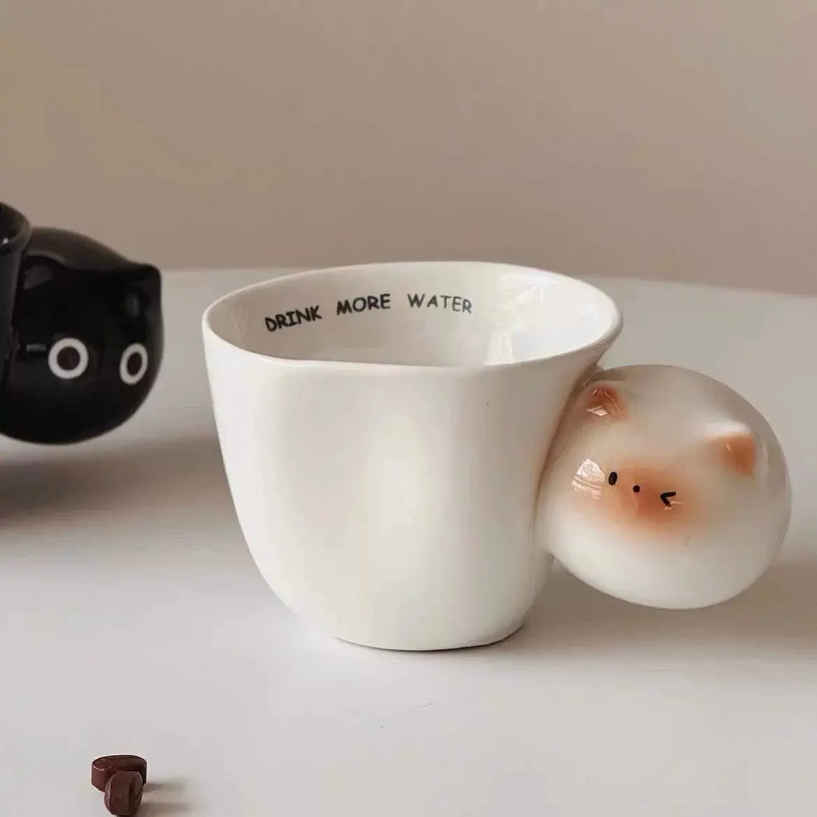 Artisan Peekaboo Cat Mug – Aesthetic Sculptural Ceramic Coffee & Tea Cup