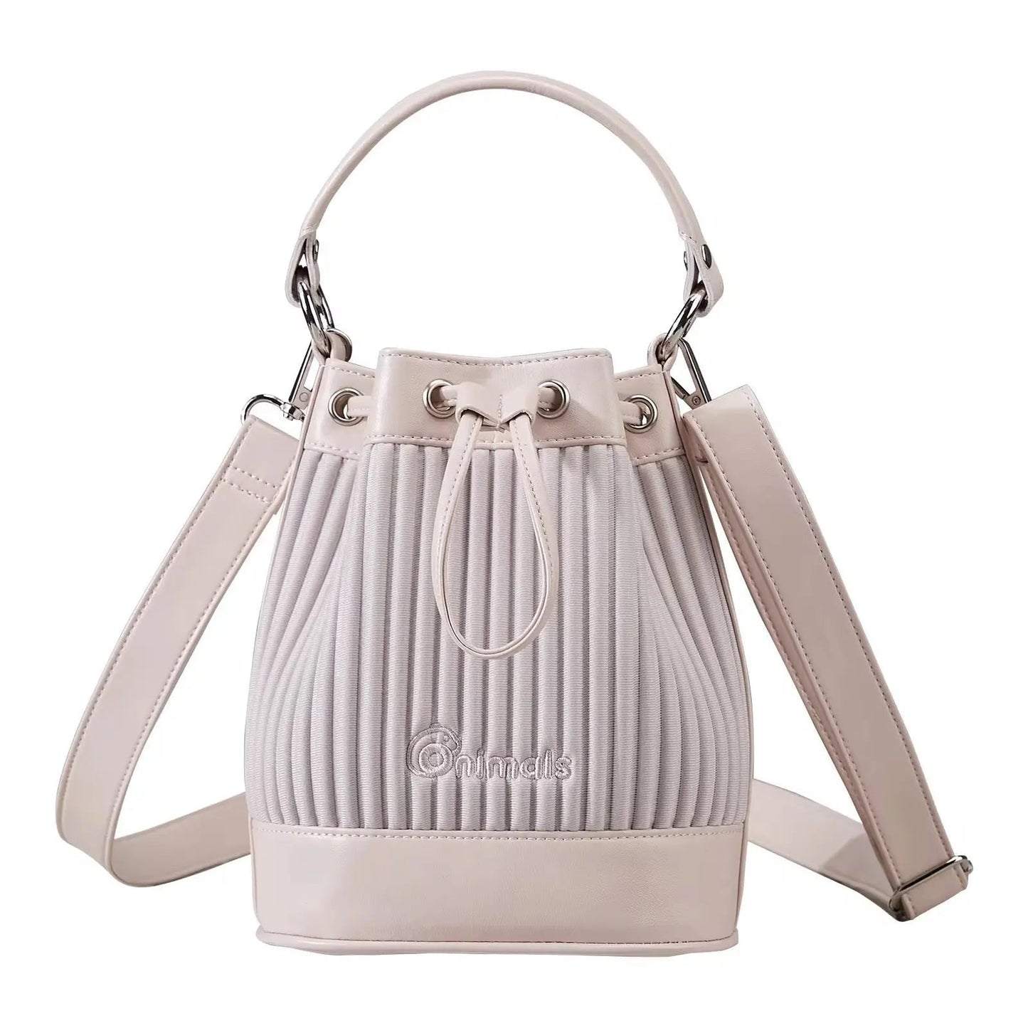 Luxe Pleated Bucket Bag – Chic Ribbed Texture Crossbody & Shoulder Handbag