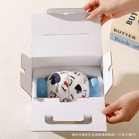 Rabbit Print Ceramic Snack Bowl in Gift Box