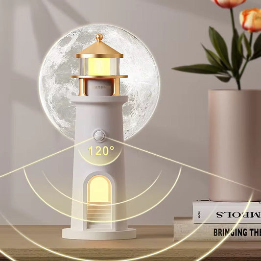 Beacon of Calm Night Lamp – Sculptural Lighthouse LED Ambient Light