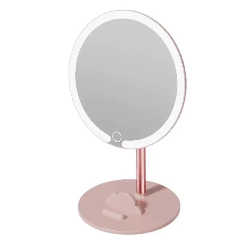 Rechargeable LED Makeup Mirror with Phone Holder - 3 Color Light