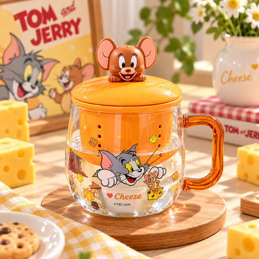 Tom & Jerry Glass Tea Mug with Infuser