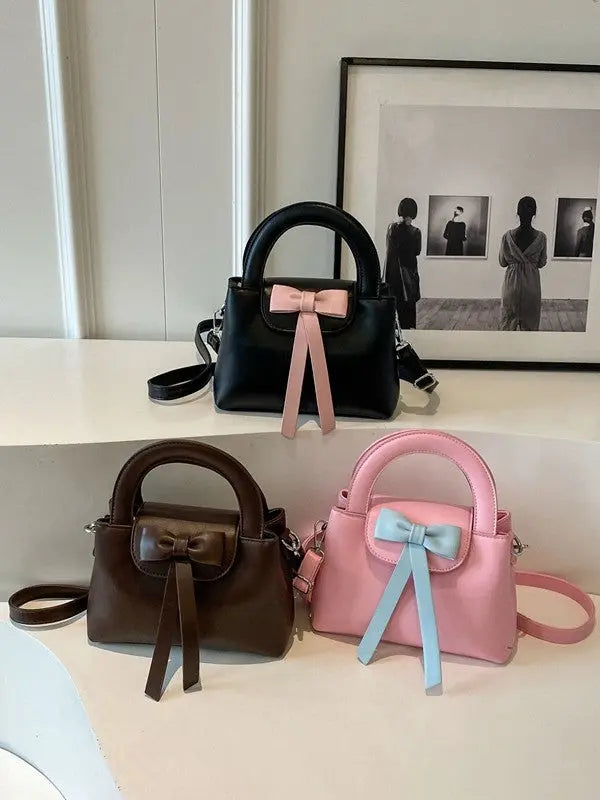 Lumiere Ribbon Satchel – Artisan Bow Mini Handbag & Aesthetic Structured Crossbody