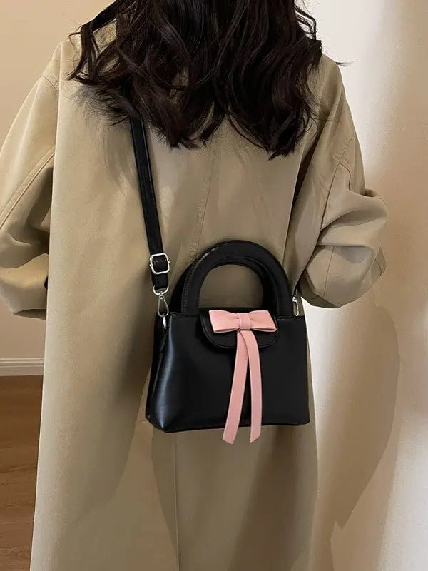 Lumiere Ribbon Satchel – Artisan Bow Mini Handbag & Aesthetic Structured Crossbody