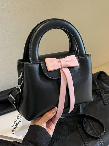 Lumiere Ribbon Satchel – Artisan Bow Mini Handbag & Aesthetic Structured Crossbody