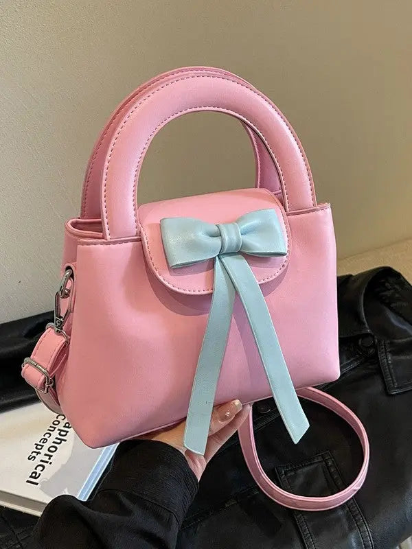 Lumiere Ribbon Satchel – Artisan Bow Mini Handbag & Aesthetic Structured Crossbody