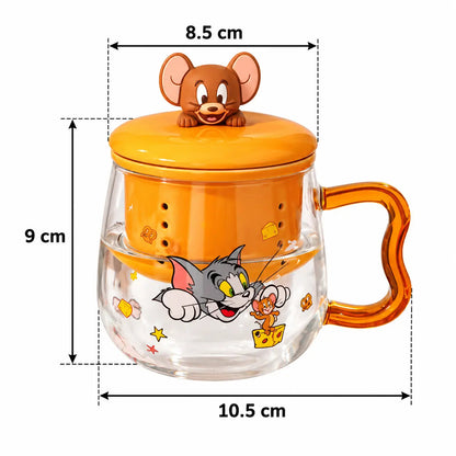 Tom & Jerry Glass Tea Mug with Infuser