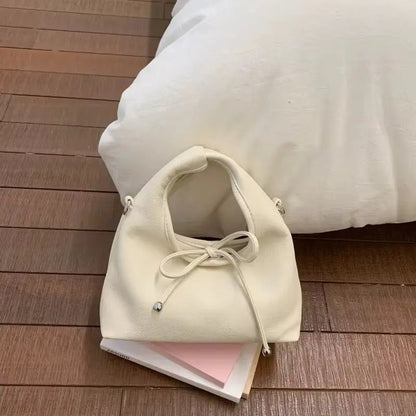 Soft Bow Knot Mini Handbag with Crossbody Strap