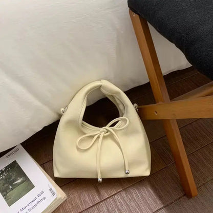 Soft Bow Knot Mini Handbag with Crossbody Strap