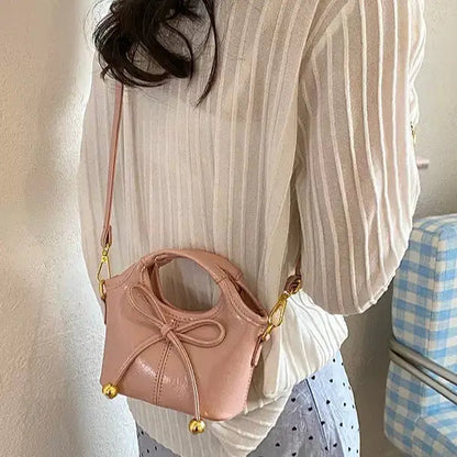 Mini Bowtie Handbag & Crossbody Purse with Gold Bead Accents