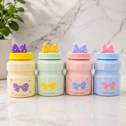 Bow Ceramic Storage Jar with 3D Bow Lid