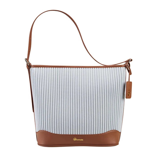 Premium Pleated Shoulder Tote Bag for Women Lightweight Casual Crossbody Handbag with Leather Trim