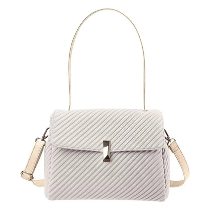 Elegant Pleated Dual-Handle Tote – Minimalist Convertible Shoulder Bag & Crossbody