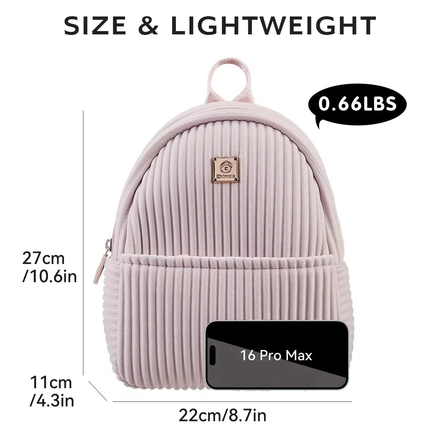 Aesthetic Pleated Velvet Mini Backpack – Lightweight Minimalist Daypack & Travel Bag