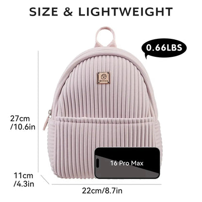 Aesthetic Pleated Velvet Mini Backpack – Lightweight Minimalist Daypack & Travel Bag