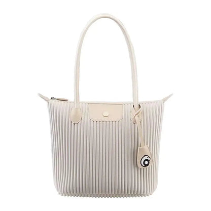 Premium Pleated Everyday Tote – Lightweight Aesthetic Shoulder Bag for Work & Travel