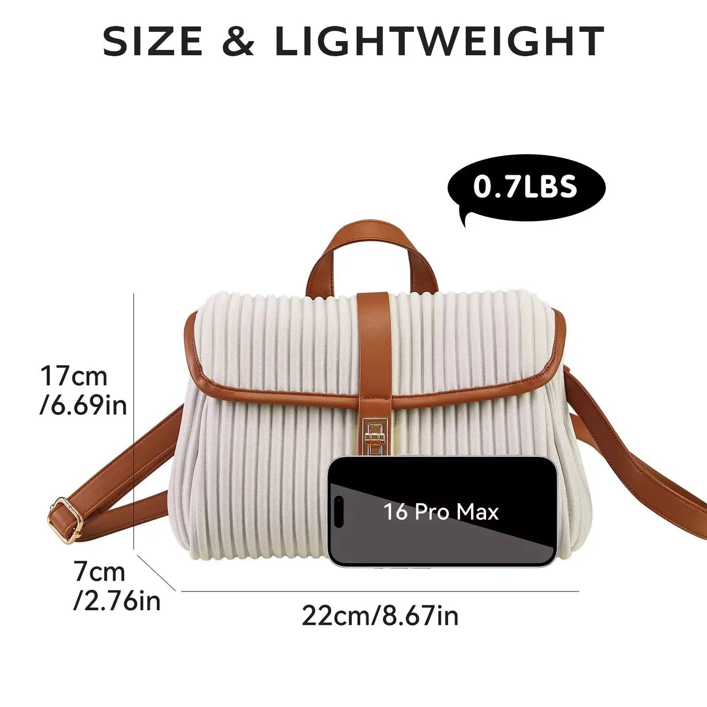 Elegant Pleated Convertible Backpack – Minimalist Multi-Way Shoulder & Crossbody Bag