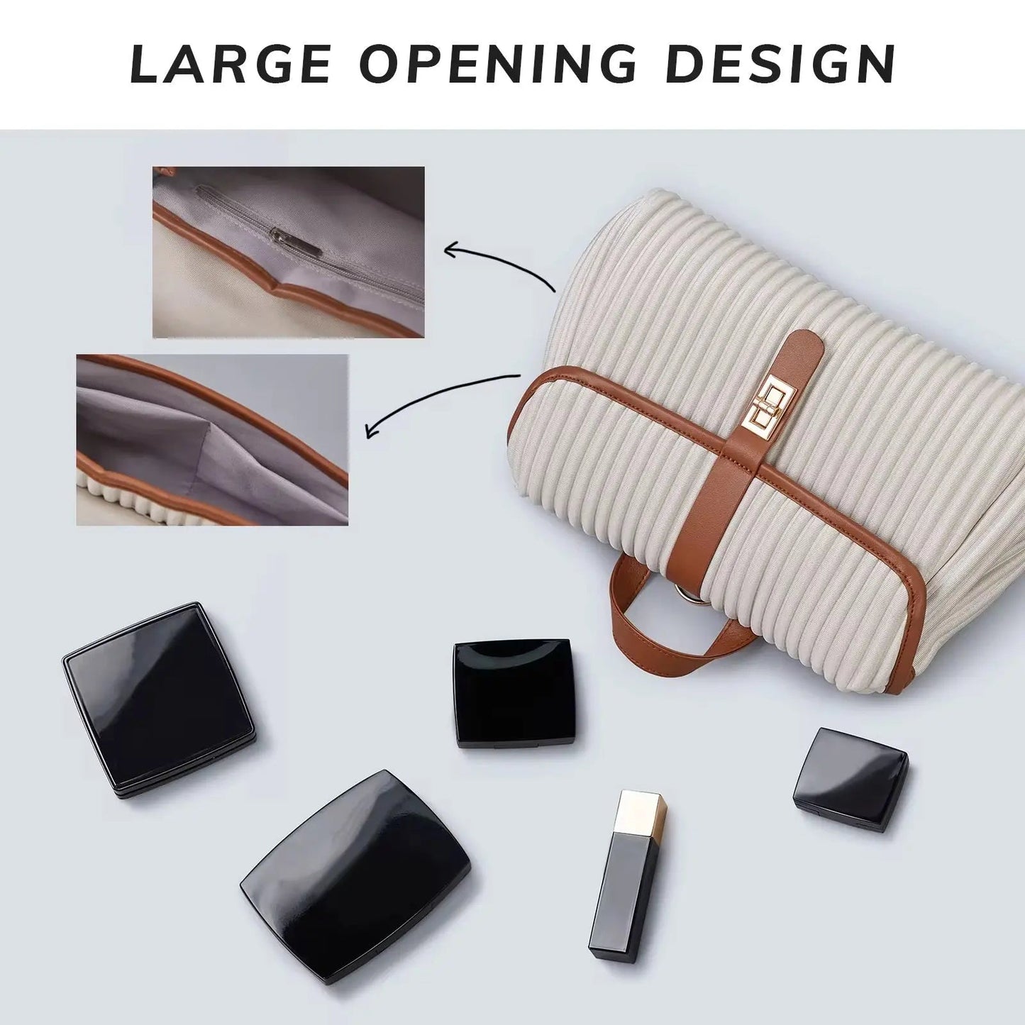 Elegant Pleated Convertible Backpack – Minimalist Multi-Way Shoulder & Crossbody Bag
