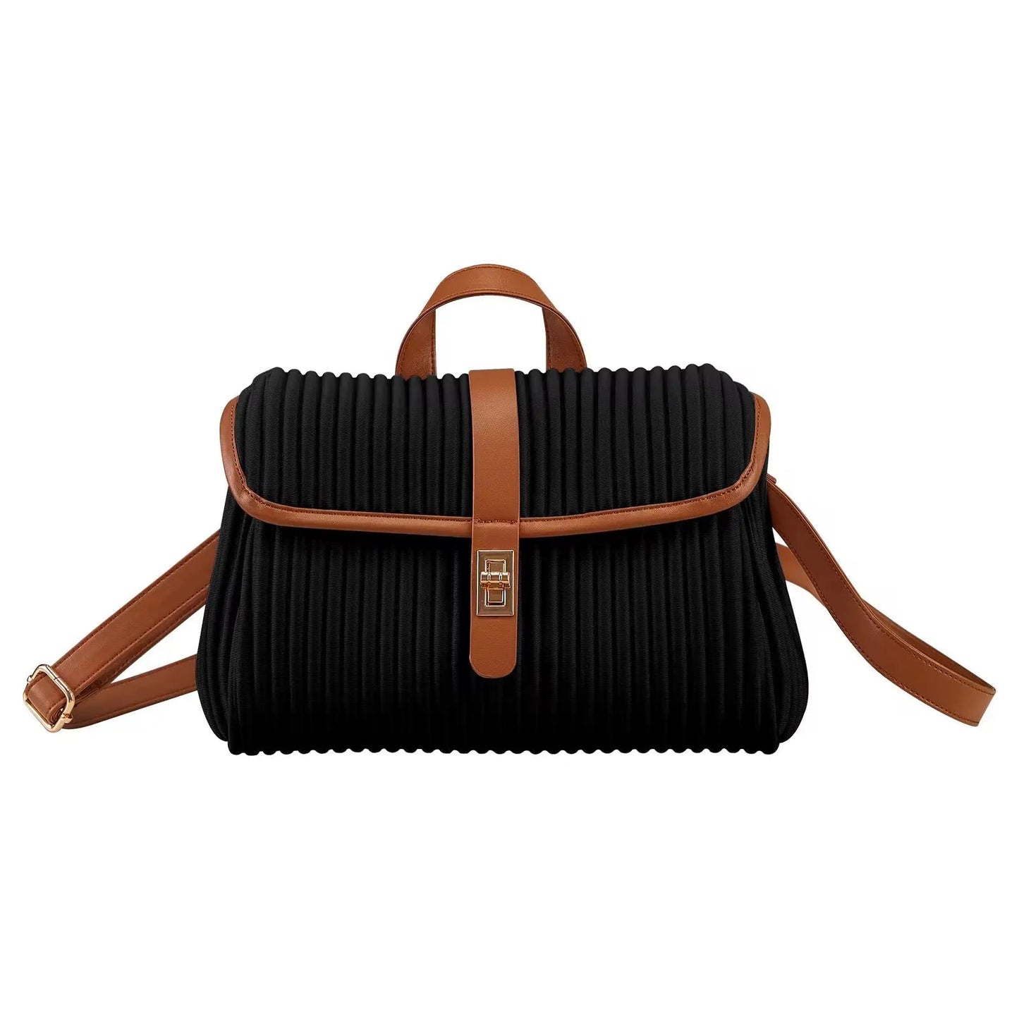 Elegant Pleated Convertible Backpack – Minimalist Multi-Way Shoulder & Crossbody Bag