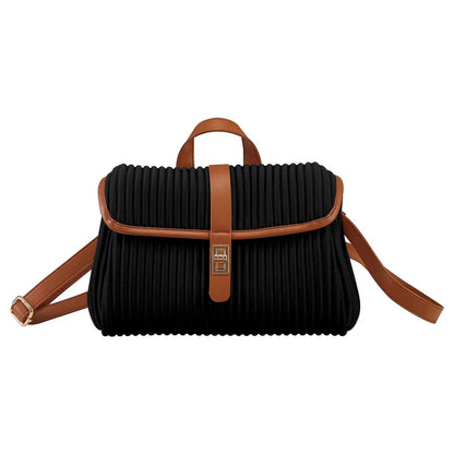 Elegant Pleated Convertible Backpack – Minimalist Multi-Way Shoulder & Crossbody Bag