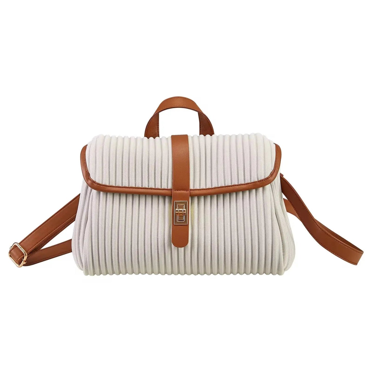 Elegant Pleated Convertible Backpack – Minimalist Multi-Way Shoulder & Crossbody Bag
