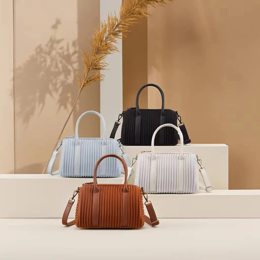 Chic Pleated Mini Handbag – Versatile Top-Handle Crossbody & Shoulder Bag