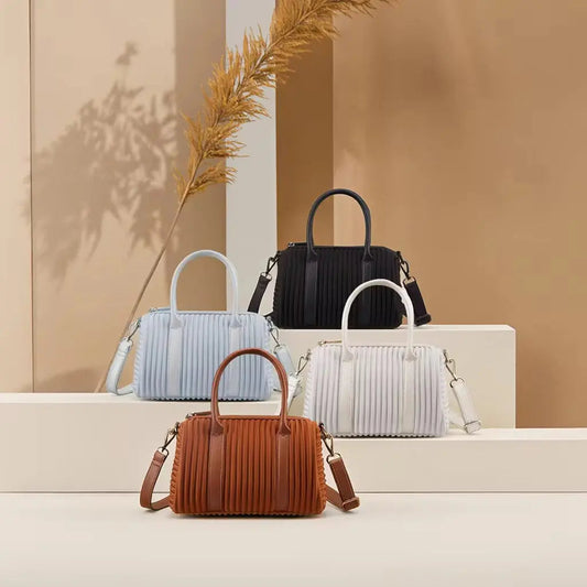 Chic Pleated Mini Handbag – Versatile Top-Handle Crossbody & Shoulder Bag