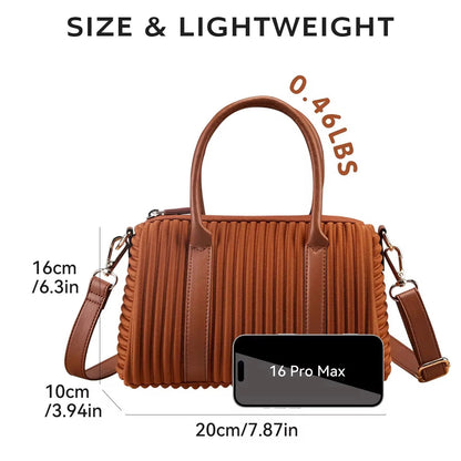 Chic Pleated Mini Handbag – Versatile Top-Handle Crossbody & Shoulder Bag