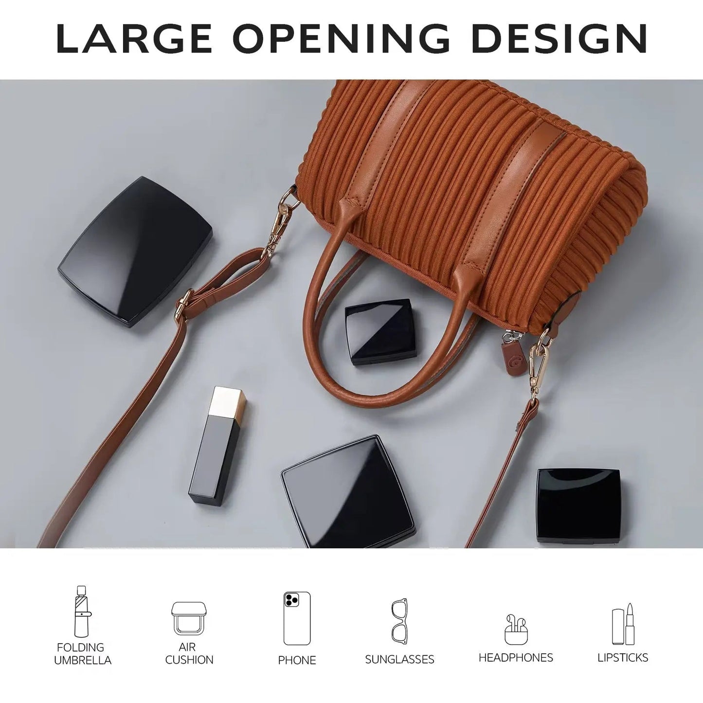 Chic Pleated Mini Handbag – Versatile Top-Handle Crossbody & Shoulder Bag