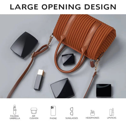 Chic Pleated Mini Handbag – Versatile Top-Handle Crossbody & Shoulder Bag