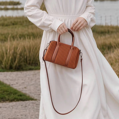 Chic Pleated Mini Handbag – Versatile Top-Handle Crossbody & Shoulder Bag