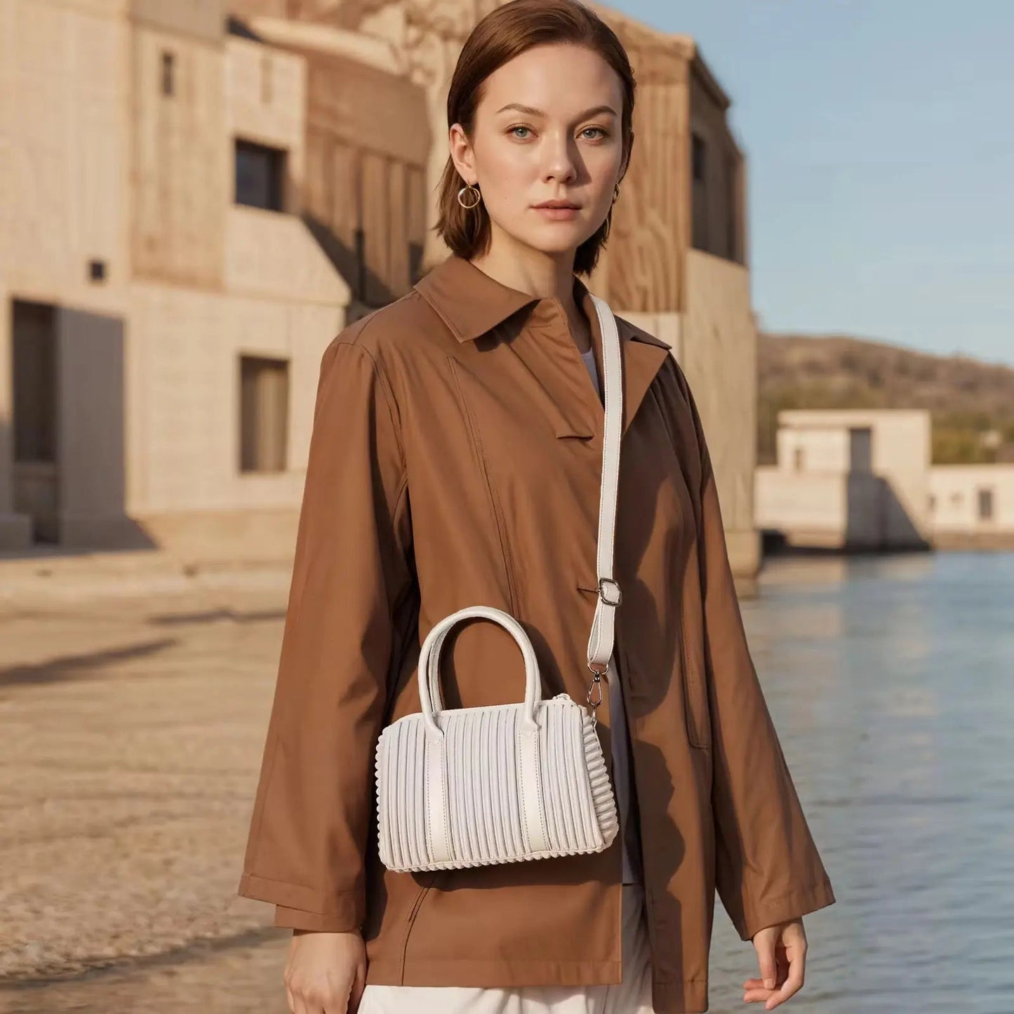 Chic Pleated Mini Handbag – Versatile Top-Handle Crossbody & Shoulder Bag