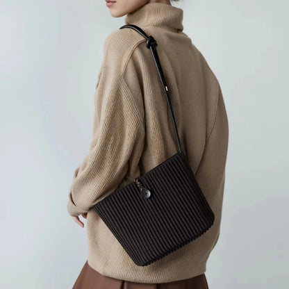 Pleated Drift Satchel – Artisan Convertible Shoulder Bag & Minimalist Crossbody Tote
