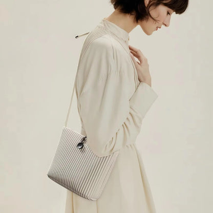 Pleated Drift Satchel – Artisan Convertible Shoulder Bag & Minimalist Crossbody Tote