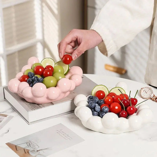 Céleste Drift Tray – Artisan Handmade Cloud-Silhouette Ceramic Serving Plate