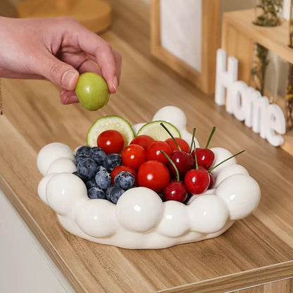 Céleste Drift Tray – Artisan Handmade Cloud-Silhouette Ceramic Serving Plate