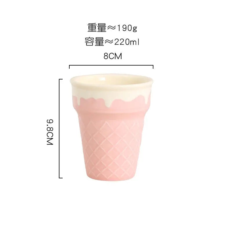 Gelato Swirl Collection – Pastel Pink Sculptural Ceramic Bowl & Dessert Set