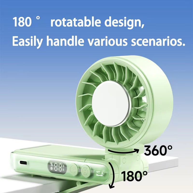 3000mAh Rechargeable Waist & Neck Fan – 360° Rotatable