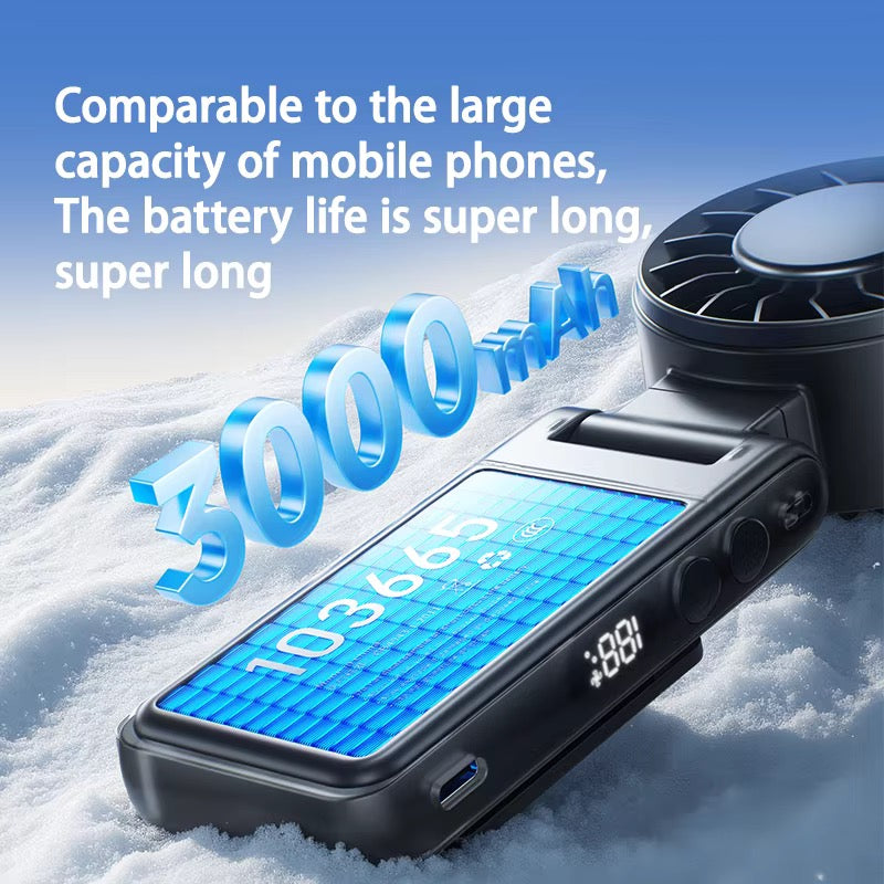 3000mAh Rechargeable Waist & Neck Fan – 360° Rotatable