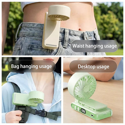 3000mAh Rechargeable Waist & Neck Fan – 360° Rotatable