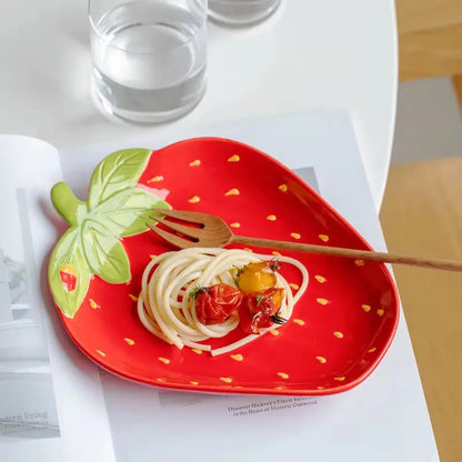 Strawberry Ceramic Serving Plate & Bowl