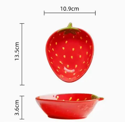 Strawberry Ceramic Serving Plate & Bowl