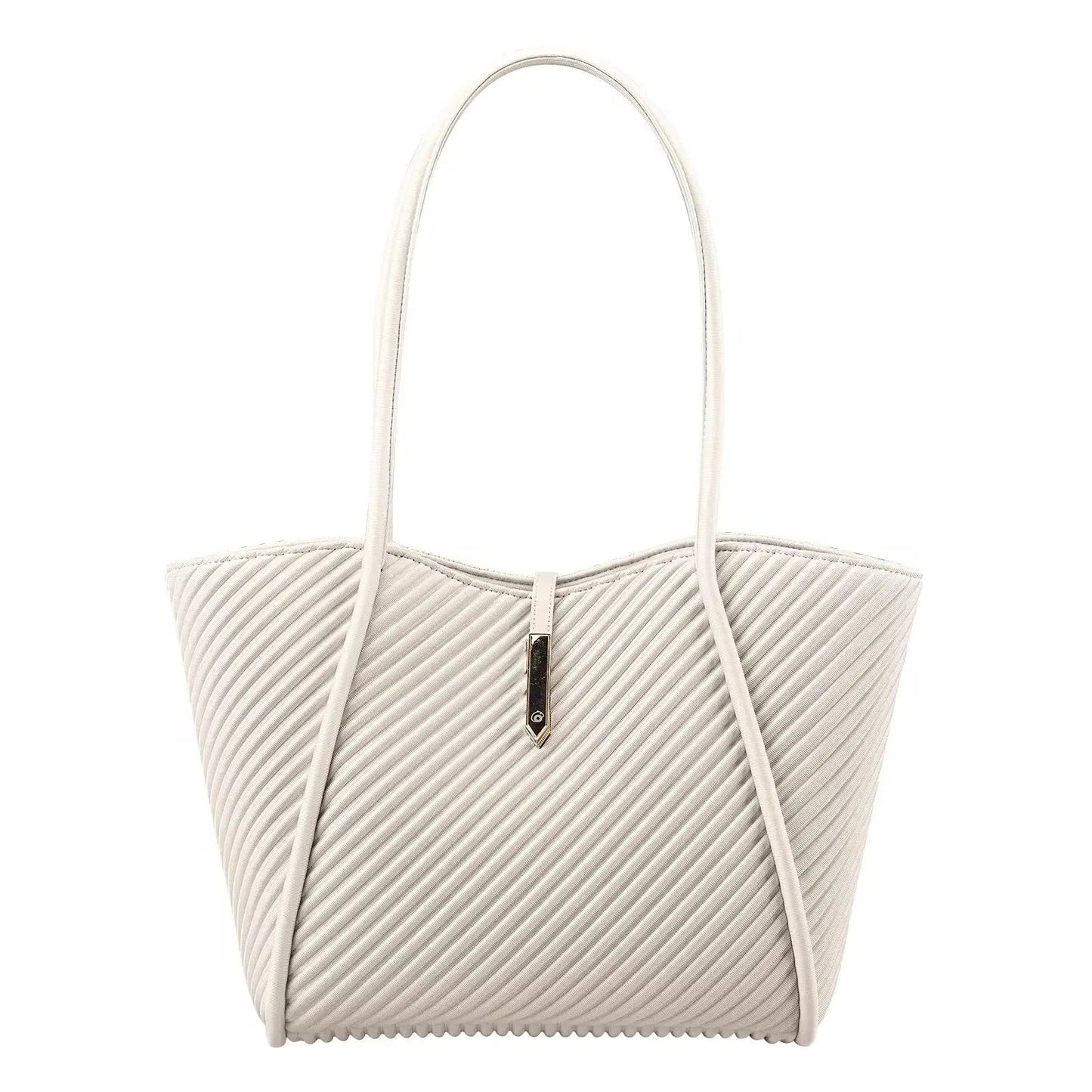 Elegant Pleated Shoulder Tote – Lightweight Minimalist Handbag for Work & Travel