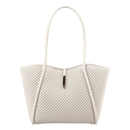 Elegant Pleated Shoulder Tote – Lightweight Minimalist Handbag for Work & Travel
