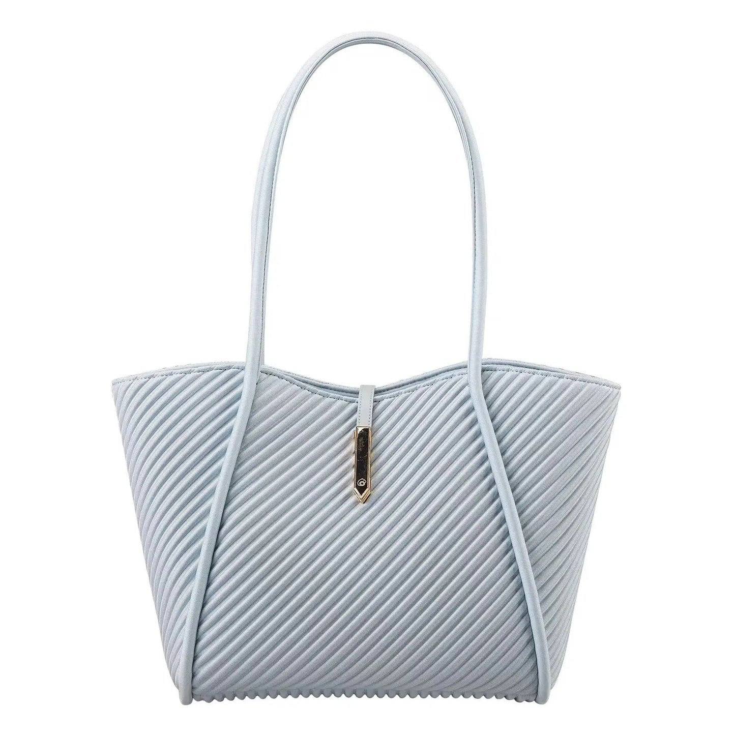 Elegant Pleated Shoulder Tote – Lightweight Minimalist Handbag for Work & Travel
