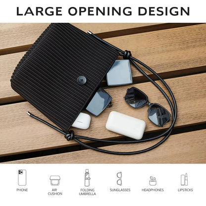 Pleated Drift Satchel – Artisan Convertible Shoulder Bag & Minimalist Crossbody Tote