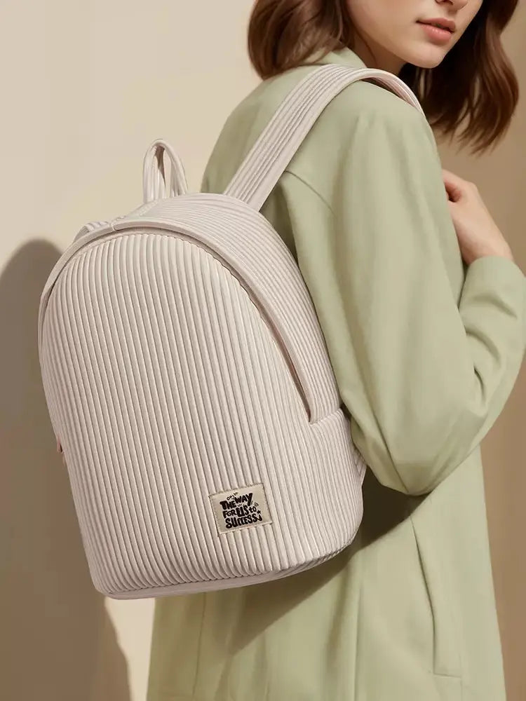 Aura Pleated Daypack – Minimalist Soft-Texture Lightweight Backpack